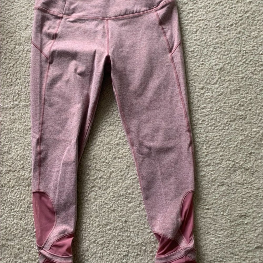 Pink mesh workout leggings